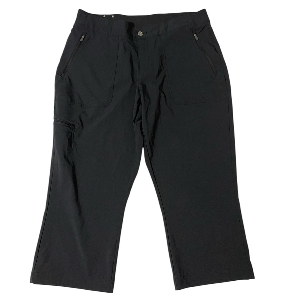 Columbia Pants Women's XL Cargo Capri Hiking Walking Crop Black